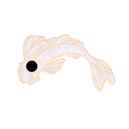 Yin Yang Fish Pins Lucky Black White Koi Goldfish Animal Enamel Brooches Round Taichi Badges Jewelry Denim Lapel Pin Accessories