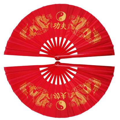 Bamboo Right Left Hands Fan Tai Chi Performance Fan Martial Arts Fan Kung Fu Fans Cosplay Fan Black Cover China Many Pattern