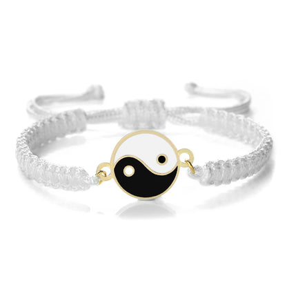 Classic TaiChi Handmade Bracelets YinYang Chinese Jewelrys Adjustable Rope Chain Bangles For Women Men Lucky Prayer Gifts Couple